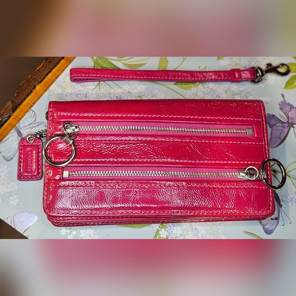 Coach Poppy Rare Pink Leather Wallet - Picture 1 of 9